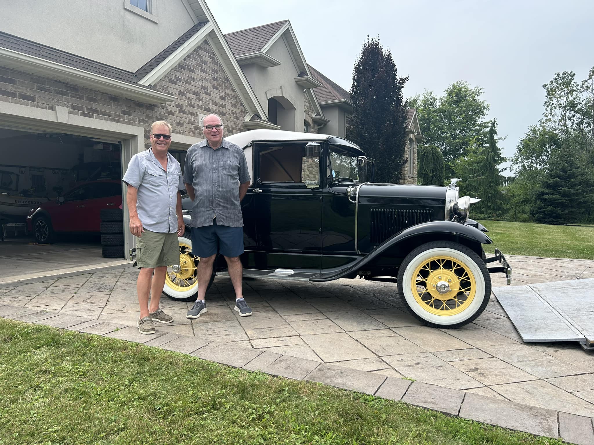 Grant Callan with a customer
